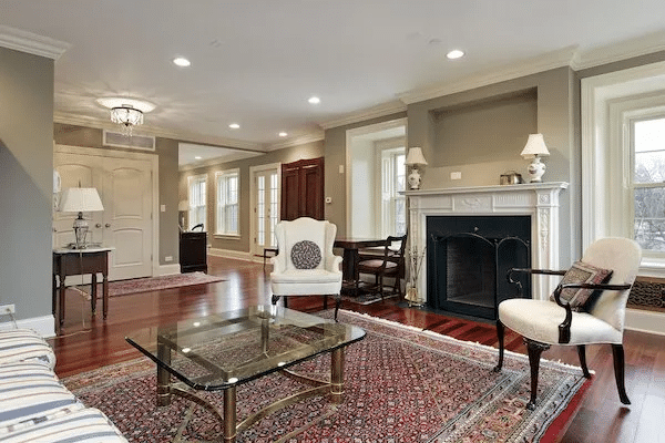 Living Room and Foyer with Rugs