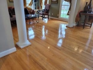 Hardwood flooring with a refinisher