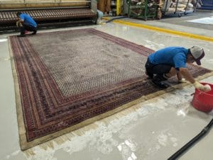 Professional area rug cleaning facility